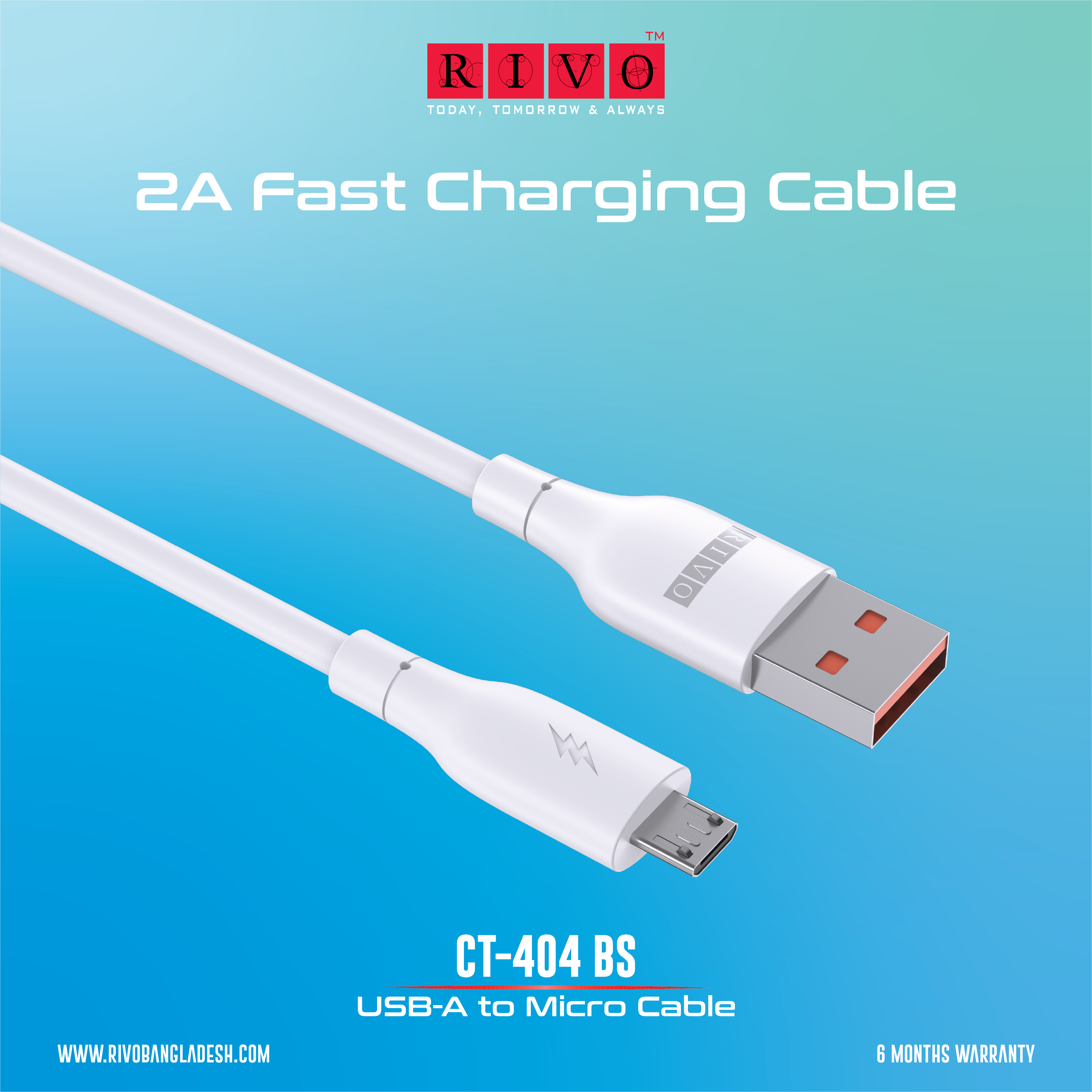 CT-404 BS 2A USB A to Micro Cable
